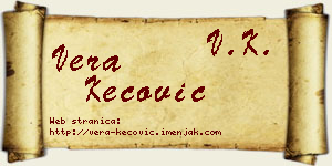 Vera Kecović vizit kartica